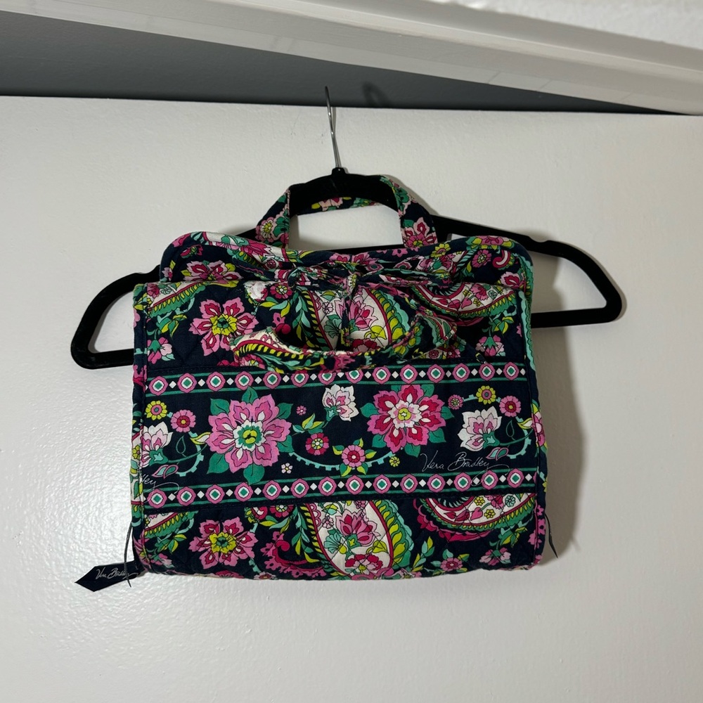 Vera Bradley Navy Blue and Pink Paisley Hanging Travel Toiletry Organizer